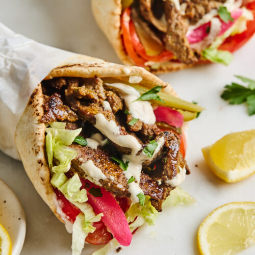 Beef shawerma sandwich