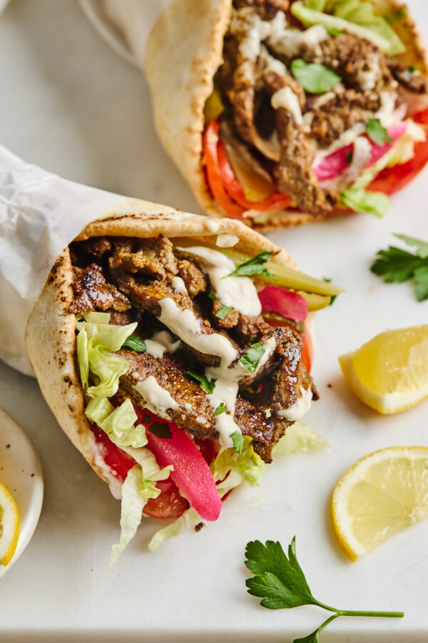 Beef shawerma sandwich
