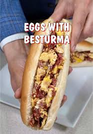 Egg with pastrami sandwich